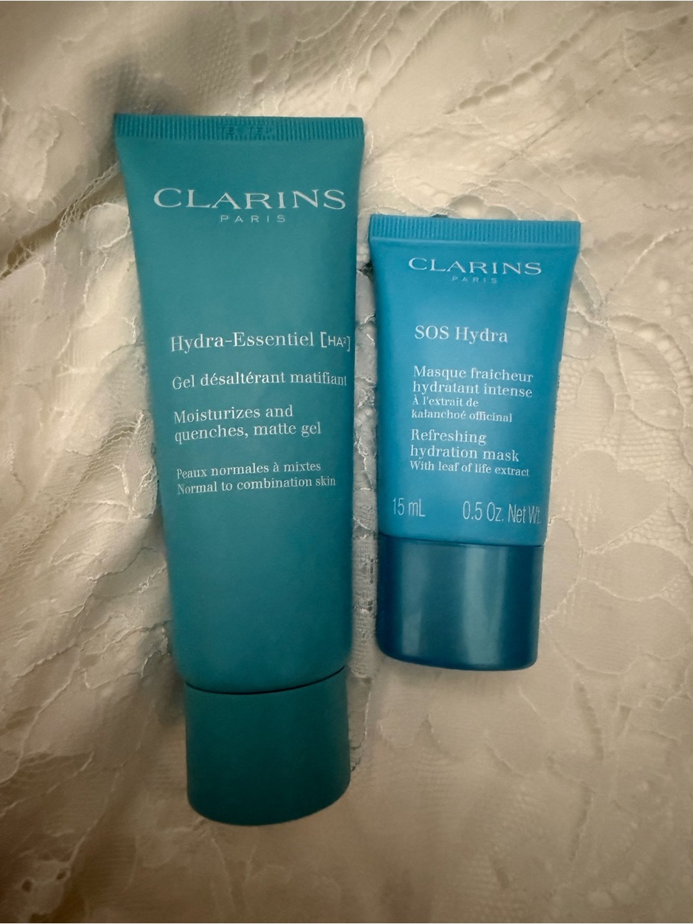 Clarins Hydra-Essentiel & SOS Hydra Tubes - Teal Blue
